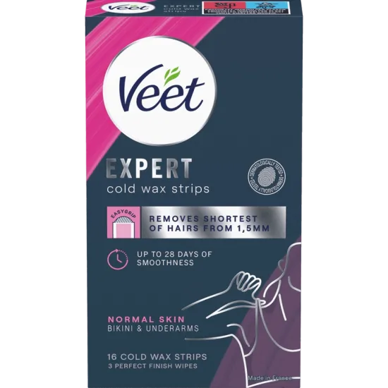Veet Expert Cold Wax Strips Bikini & Armhuler Normal hud 16 stk