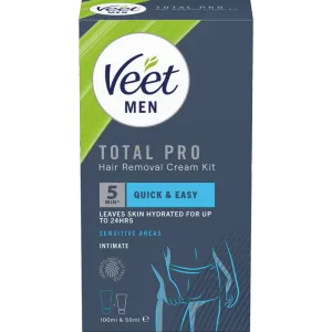Veet Men Total Pro Hårfjerningskremsett for Menn for Intimområdet 150 ml