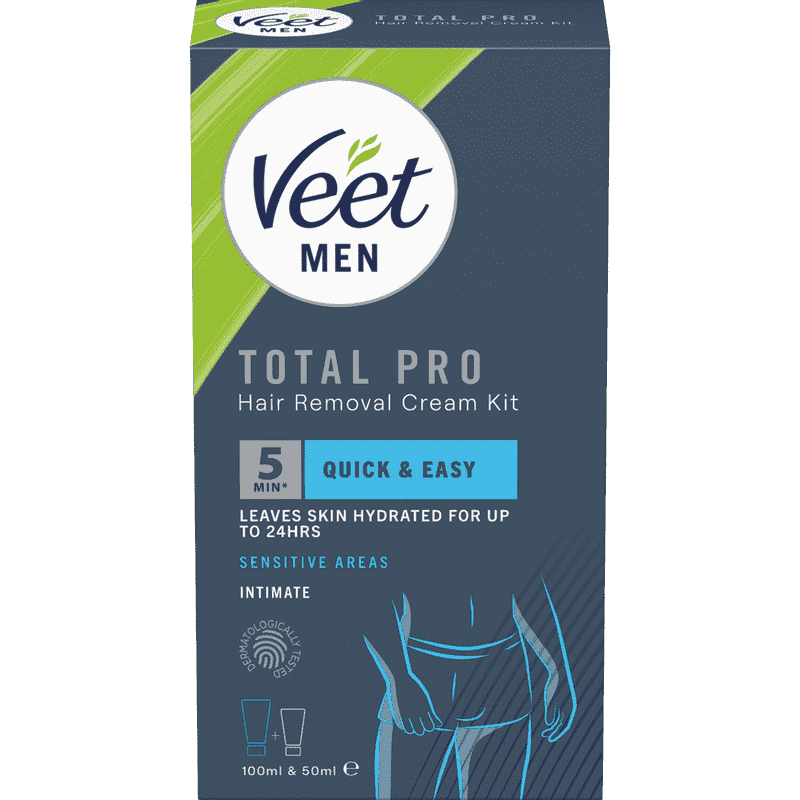Veet Men Total Pro Hårfjerningskremsett for Menn for Intimområdet 150 ml