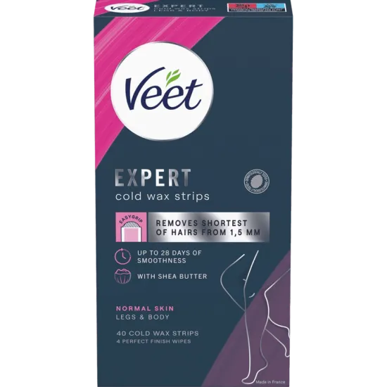Veet Expert Cold Wax Strips Ben & Kropp Normal hud 40 stk