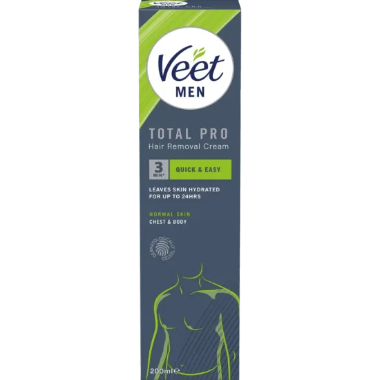 Veet Men Total Pro Hårfjerningskrem for Menn Normal hud 200 ml