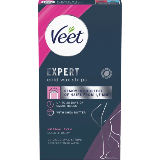 Veet Expert Cold Wax Strips Ben & Kropp Normal hud 20 stk