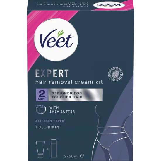 Veet Expert Hårfjerningskrem for Intimområdet Alle hudtyper  2x50 ml