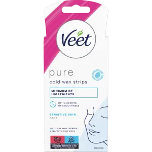 Veet Pure Cold Wax Strips Face Sensitive Skin
