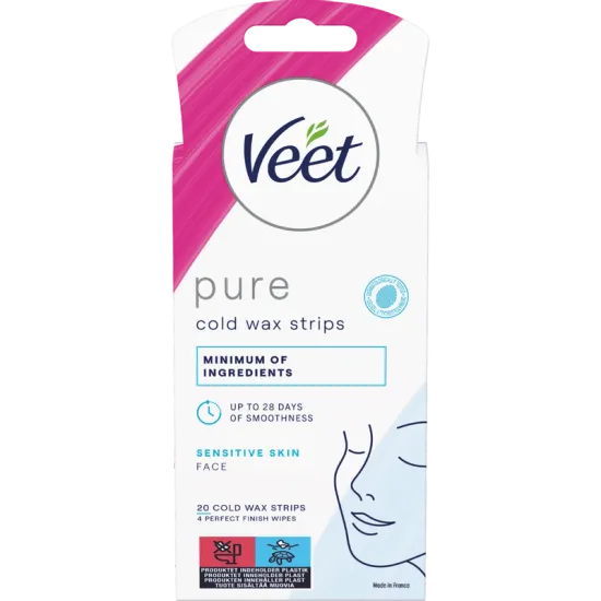 Veet Pure Cold Wax Strips Face Sensitive Skin